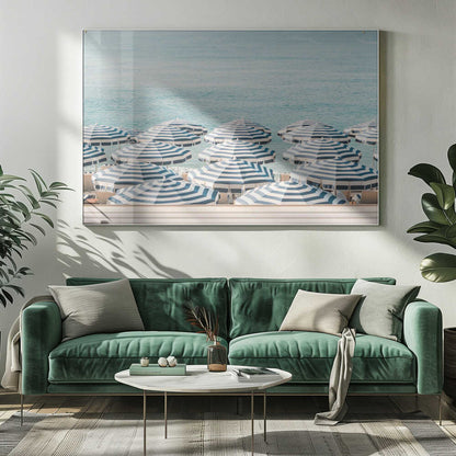 Striped Beach Umbrellas - Poster / Art Print