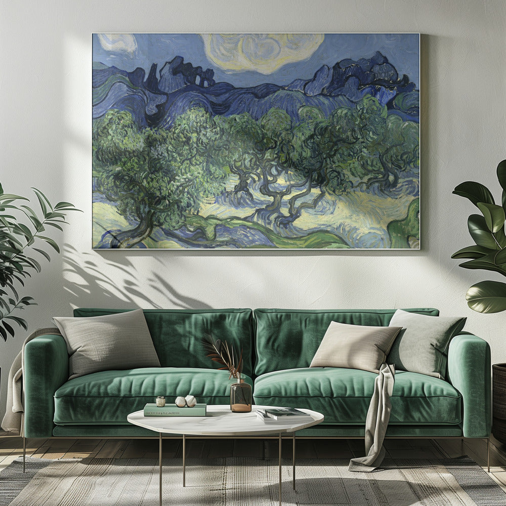Vincent Van Gogh's Olive Trees With the Alpilles In the Background (1889) - Poster / Art Print