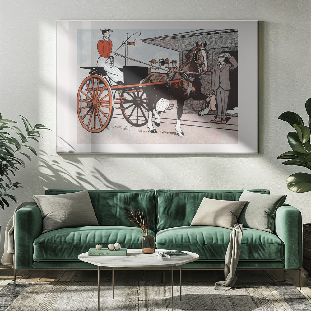 Woman In a Horse Carriage (ca. 1890–1907) - Poster / Art Print