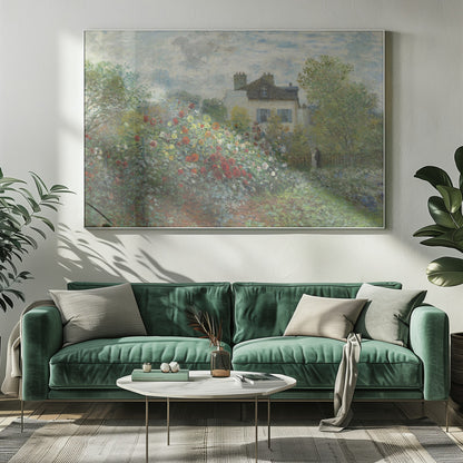 The Artist's Garden In Argenteuil, a Corner of the Garden With Dahlias (1873) - Poster / Art Print