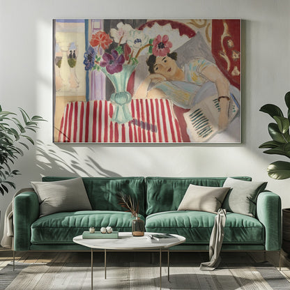 Femme Et Anémones - Poster / Art Print