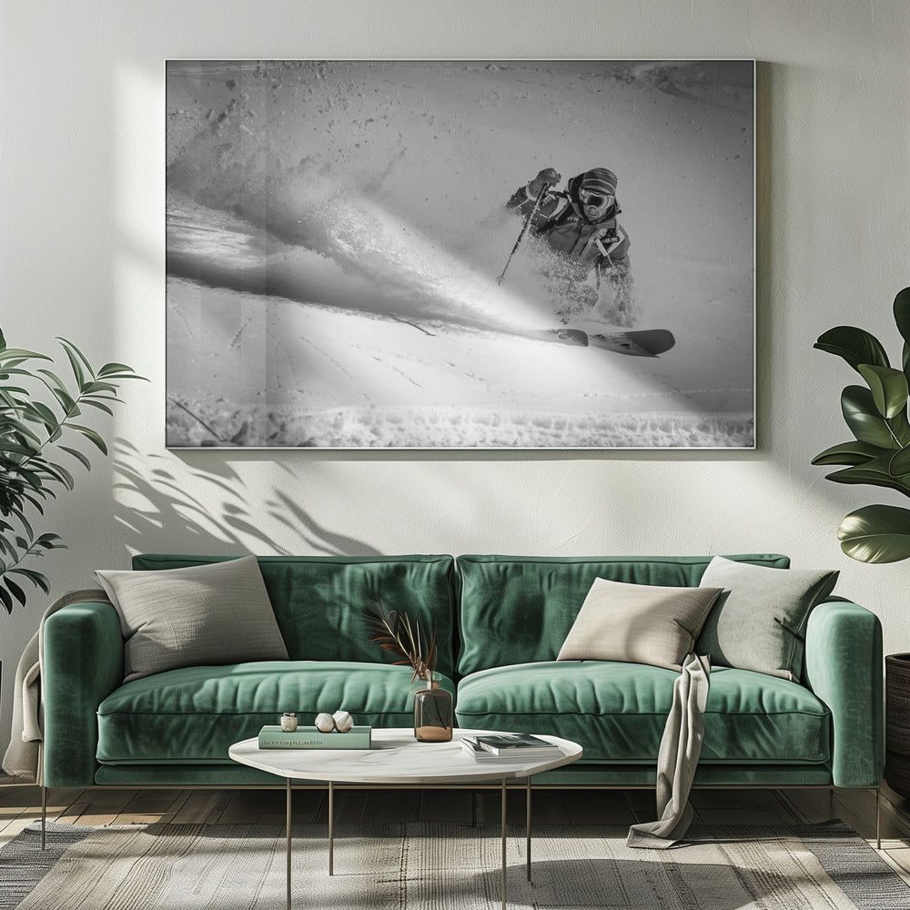 Henri making a powder turn... - Poster / Art Print