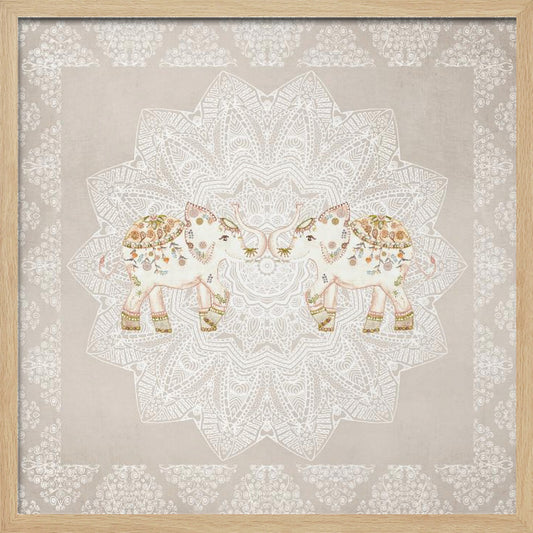 Indian Elephants Mandala - Poster / Art Print