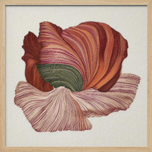 Minimalist floral line art poster with abstract flowers and leaves on a light background