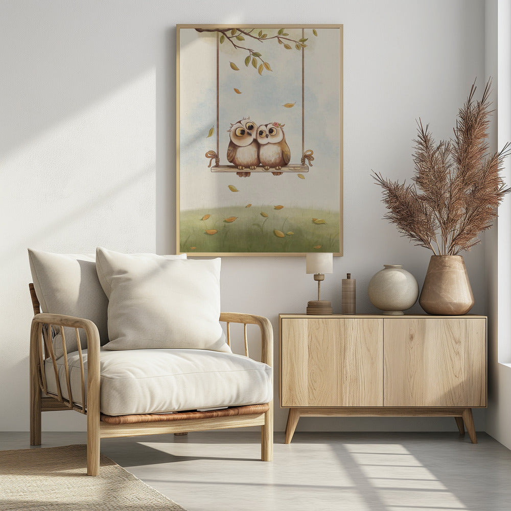Owls in love - Poster / Art Print