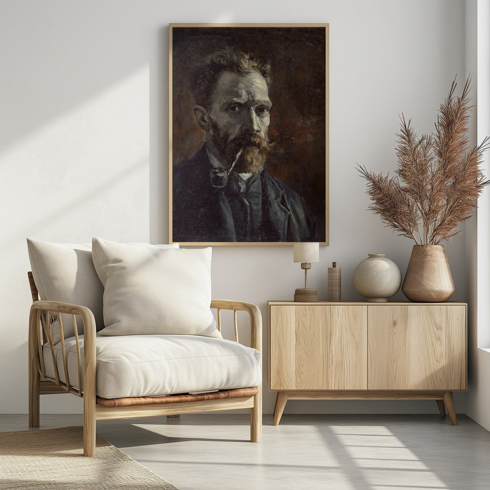 Vincent Van Gogh's Self Portrait With Pipe (1886) - Poster / Art Print