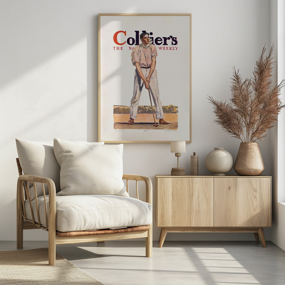 Collier's Golf (1908), Vintage Man - Poster / Art Print
