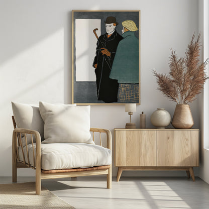Man With Walking Stick and Woman (1896) - Poster / Art Print