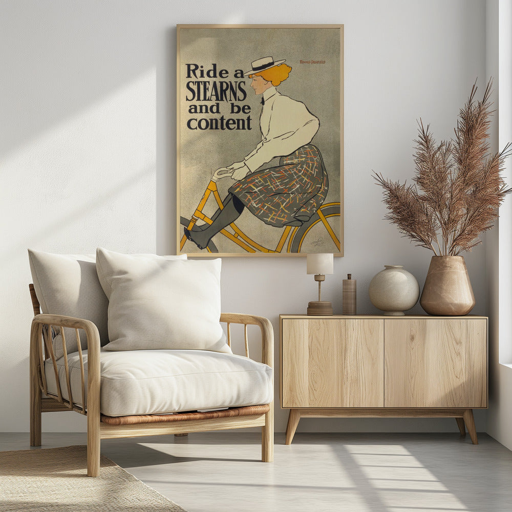 Ride a Stearns and Be Content (1896) - Poster / Art Print