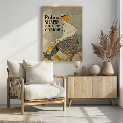 Ride a Stearns and Be Content (1896) - Poster / Art Print