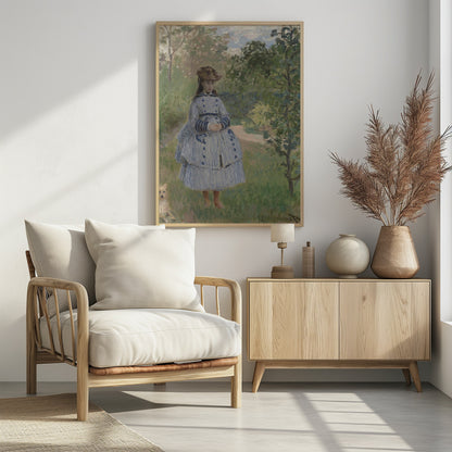 Girl With Dog By Claude Monet - Poster / Art Print