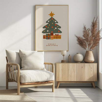 Christmas tree with gifts - Poster / Art Print