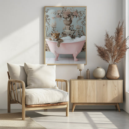 Leopard’s Pink Bubble Bath - Poster / Art Print