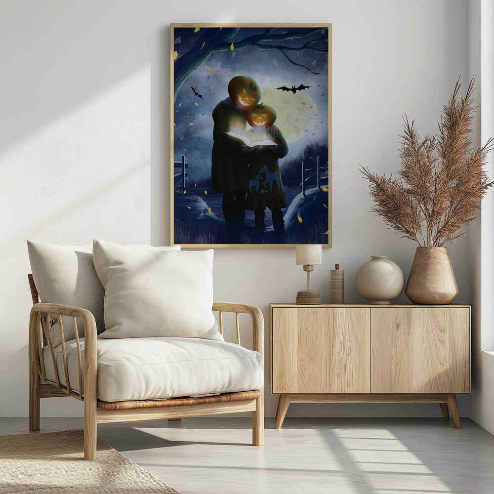Pumpkin Headed Figures - Poster / Art Print