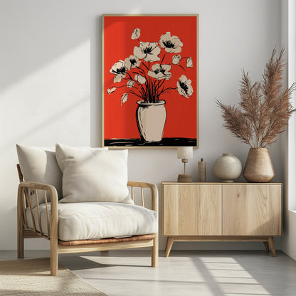 Poppies in a Vase - Poster / Art Print