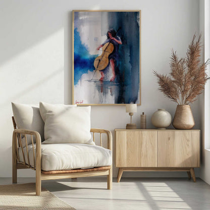 A Musician Playing A Cello - Poster / Art Print