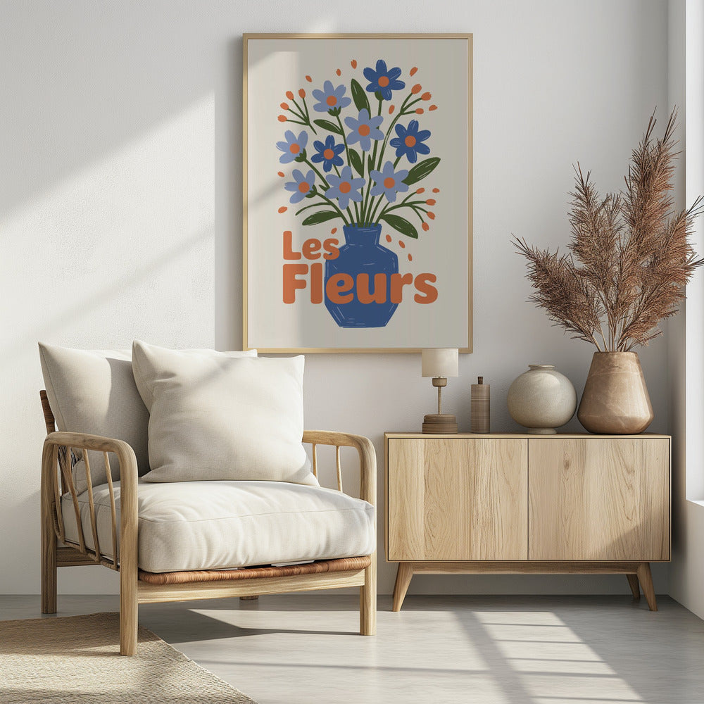 Charming Blue Blooms - Poster / Art Print