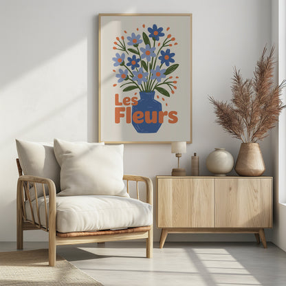 Charming Blue Blooms - Poster / Art Print