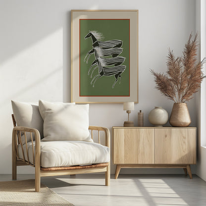 Horses In Stripes - Poster / Art Print