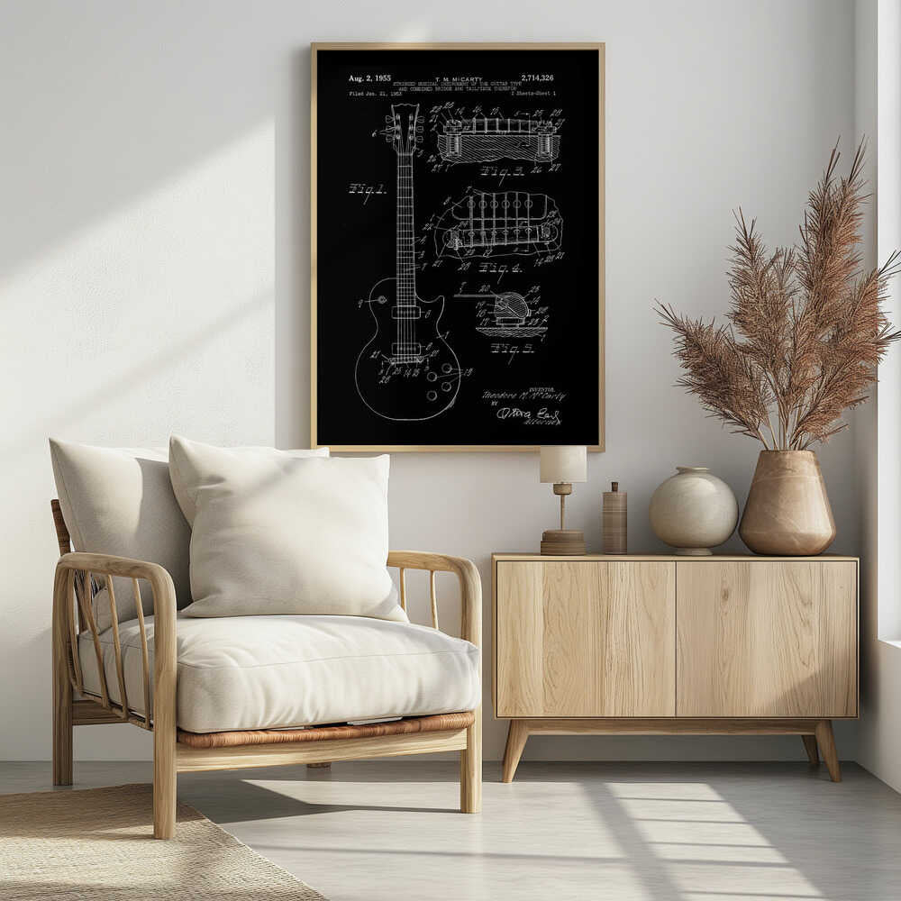 Electric Guitar Patent 1955 - Poster / Art Print