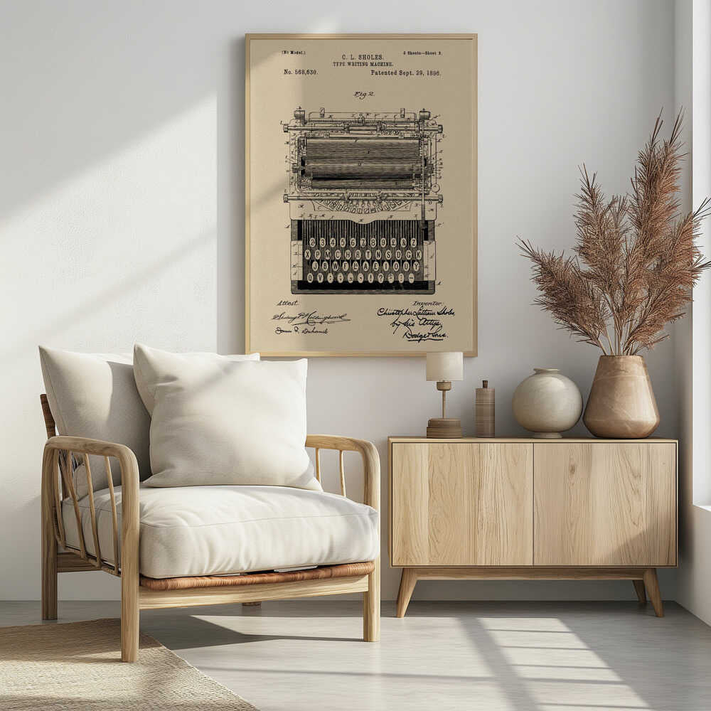 Typewriter Patent 1896 - Poster / Art Print