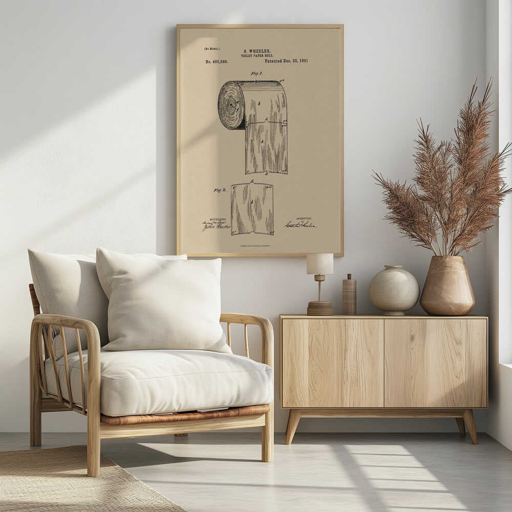Toilet Paper Roll Patent 1891 - Poster / Art Print