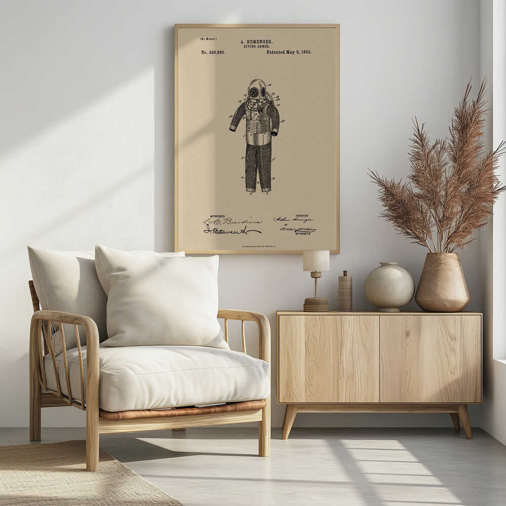 Diving Armor Patent 1893 - Poster / Art Print
