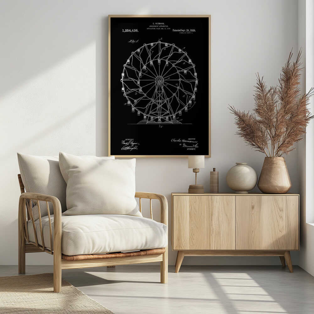 Amusement Apparatus Patent 1920 - Poster / Art Print