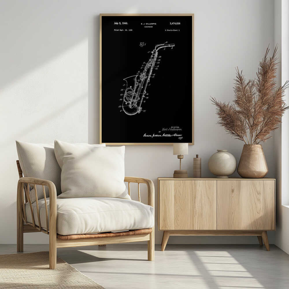 Saxophone Patent 1945 - Poster / Art Print