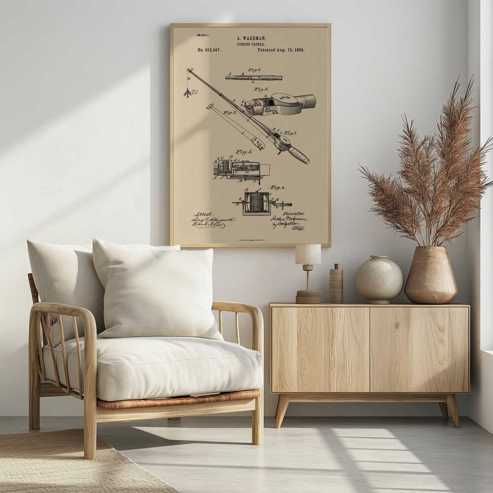 Fishing Tackle Patent 1884 - Poster / Art Print