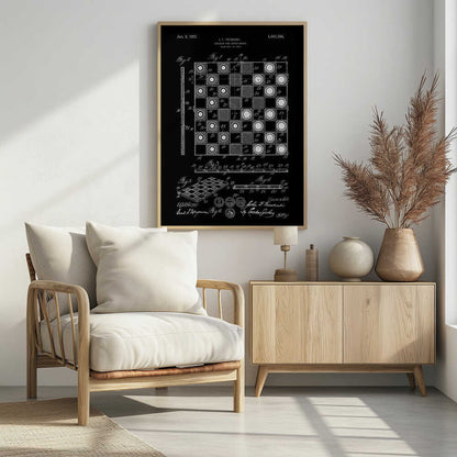 Checker and Chess Board Patent 1921 - Poster / Art Print