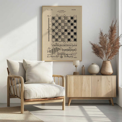 Checker and Chess Board Patent 1921 - Poster / Art Print