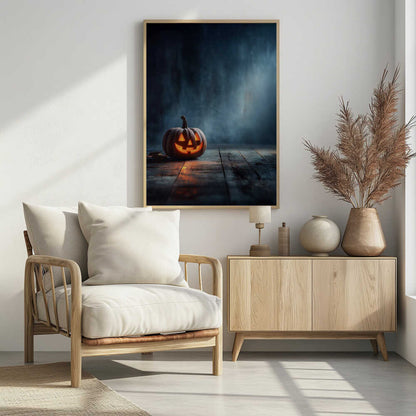 Lantern Pumpkin Halloween Scene (1) - Poster / Art Print