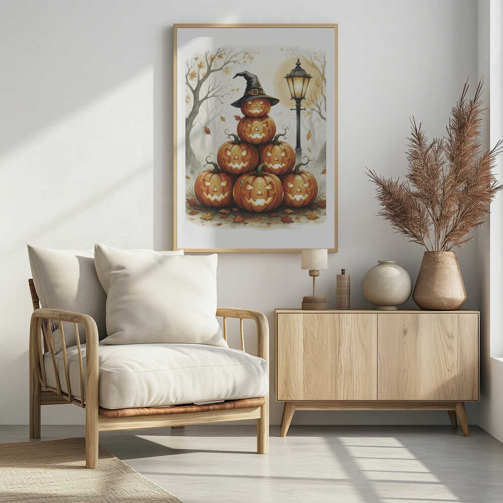 Scary Pumpkins Stack - Poster / Art Print