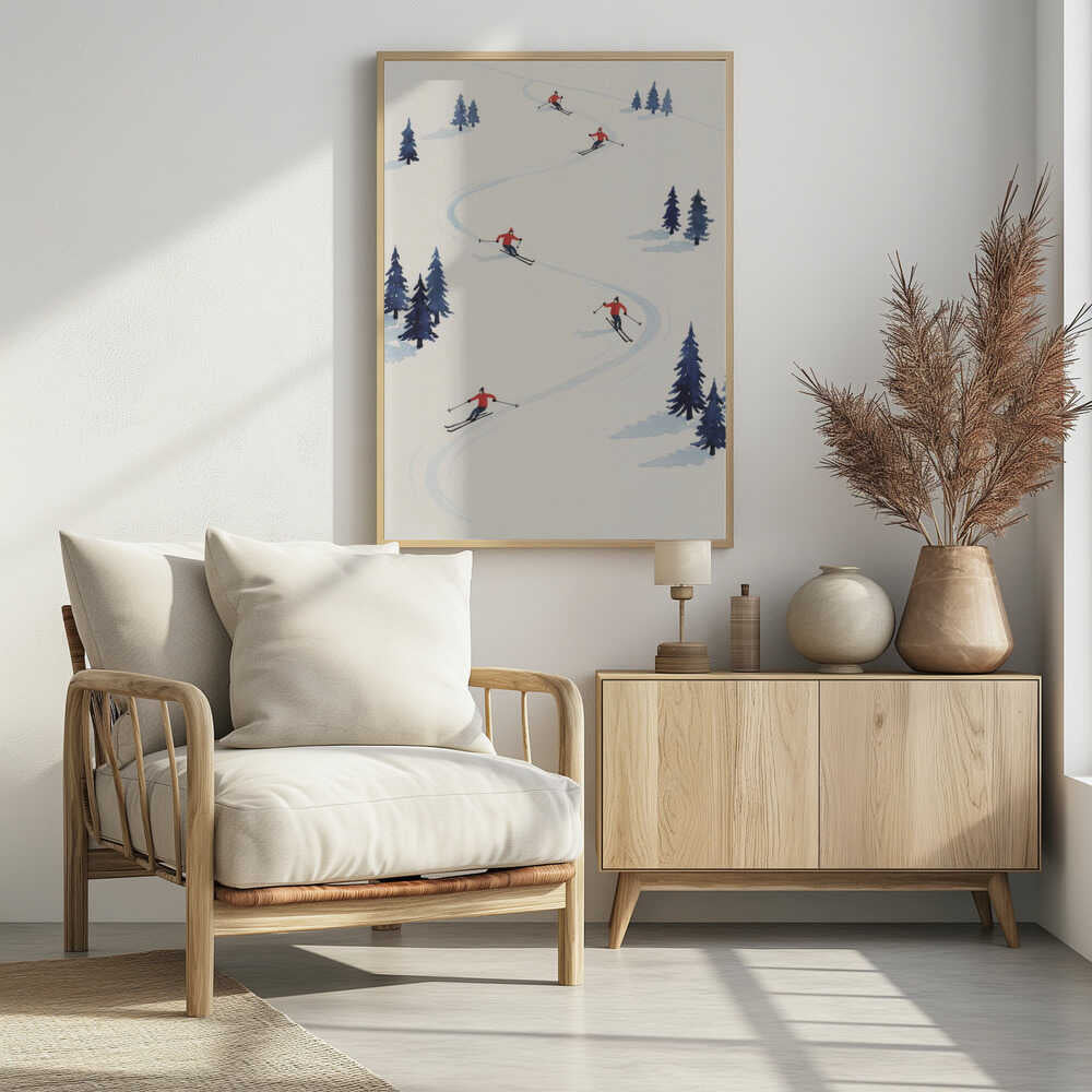 Five Skiers - Poster / Art Print