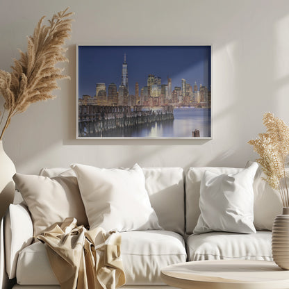 Manhattan Skyline at night - Poster / Art Print