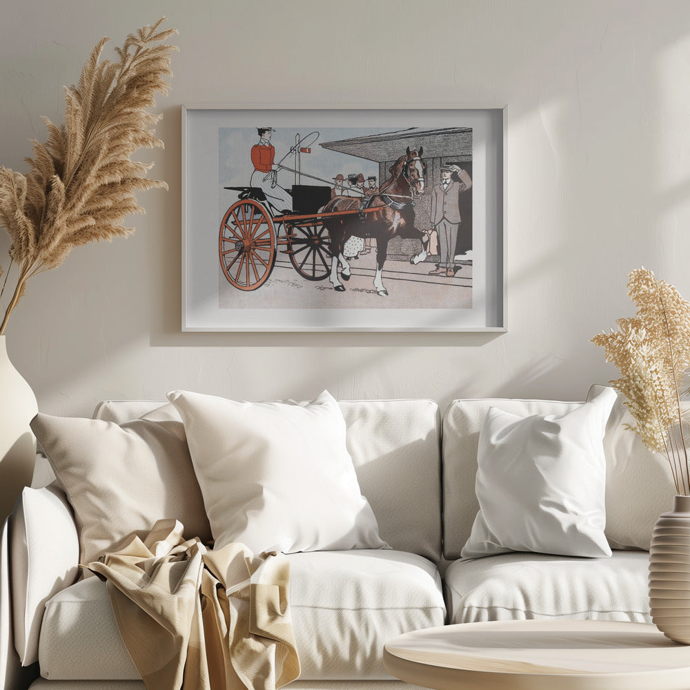Woman In a Horse Carriage (ca. 1890–1907) - Poster / Art Print