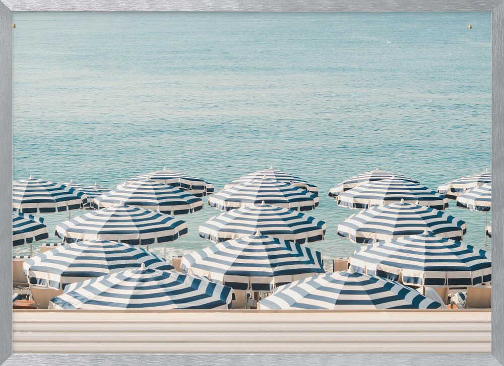 Striped Beach Umbrellas - Poster / Art Print