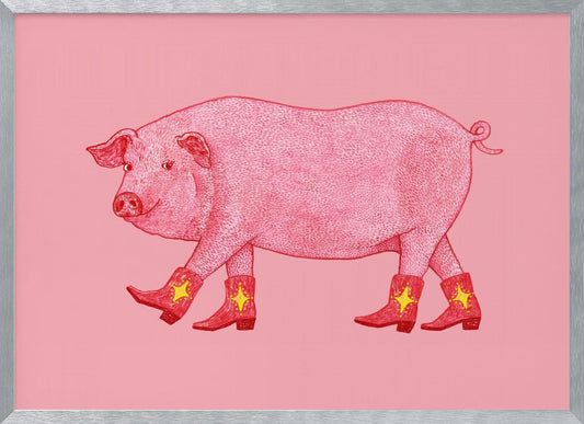 Marjorie the Cowgirl Pig - Poster / Art Print
