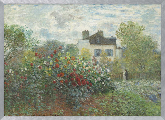 The Artist's Garden In Argenteuil, a Corner of the Garden With Dahlias (1873) - Poster / Art Print