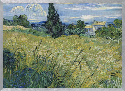Green Wheat Field With Cypress (1889) - Poster / Art Print