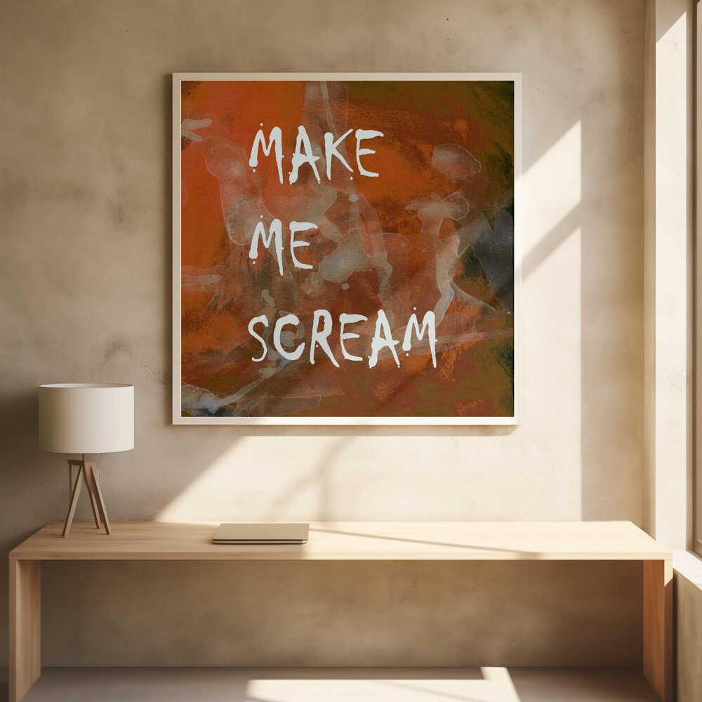 Background 2 Make Me Scream All Caps Copper Terracotta - Poster / Art Print